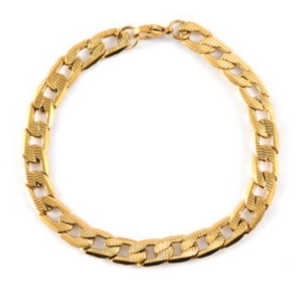 Link Bracelet Plated Yellow Gold Stainless Steel